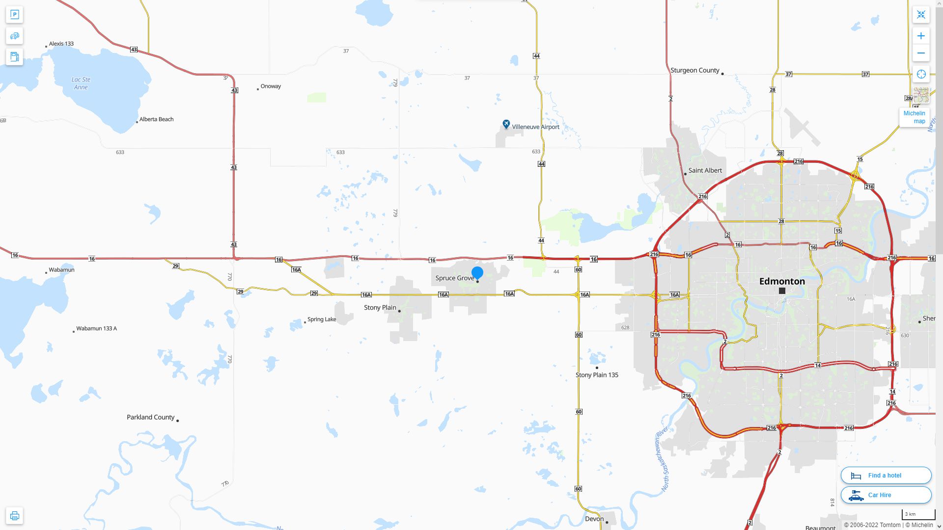 Spruce Grove Canada Autoroute et carte routiere